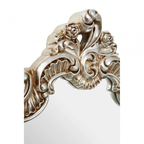 Champagne Finish Rose Crest Wall Mirror, Mirrored Glass, Gold