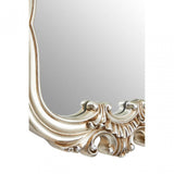 Champagne Finish Rose Crest Wall Mirror, Mirrored Glass, Gold