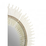 Hamish Spoke Pewtar Finish Wall Mirror, Iron, Mirrored Glass, Silver