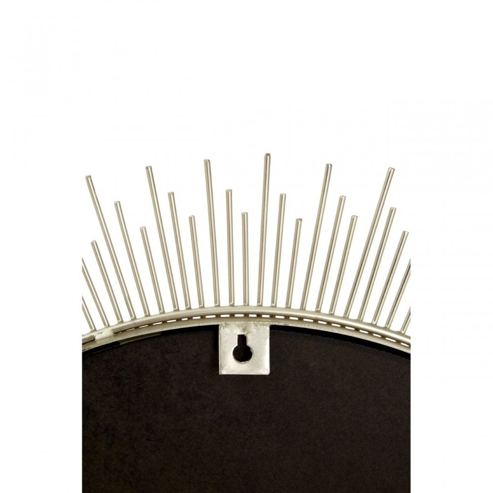 Hamish Spoke Pewtar Finish Wall Mirror, Iron, Mirrored Glass, Silver