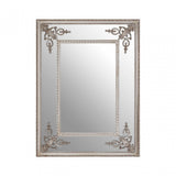LaMon LaMon Marseille Champagne Bead Frame Wall Mirror, Fibreglass, Mirrored Glass, Silver