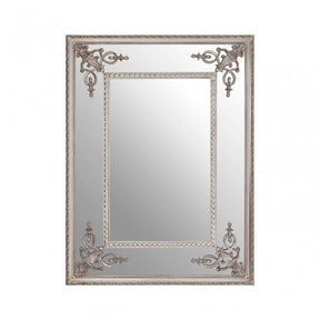 LaMon LaMon Marseille Champagne Bead Frame Wall Mirror, Fibreglass, Mirrored Glass, Silver