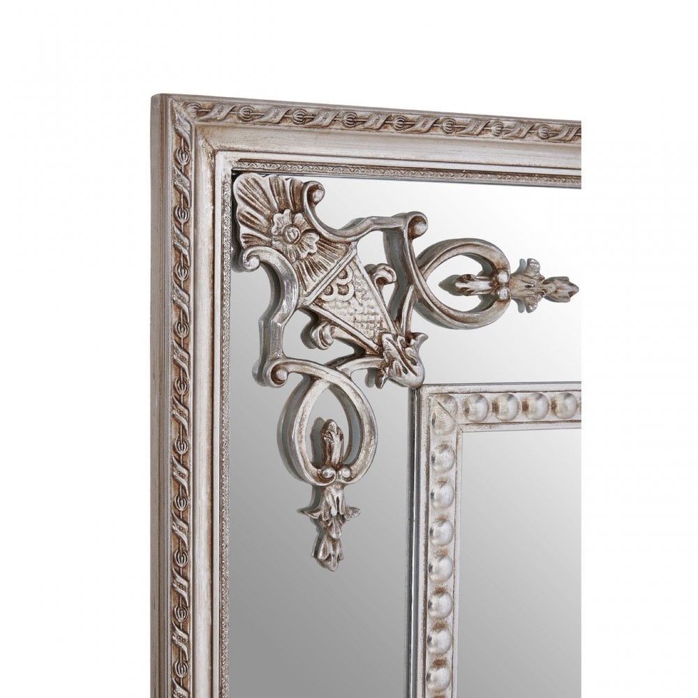 LaMon LaMon Marseille Champagne Bead Frame Wall Mirror, Fibreglass, Mirrored Glass, Silver