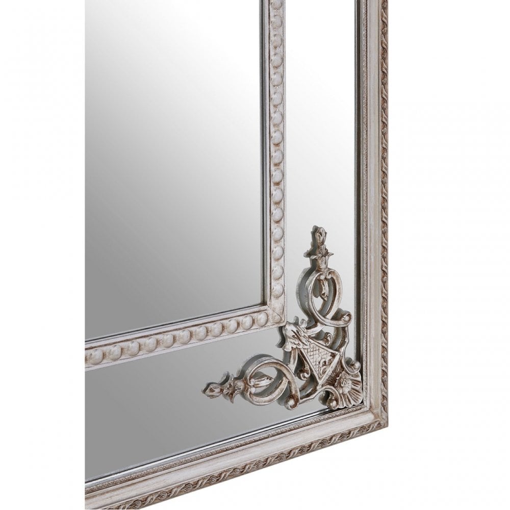 LaMon LaMon Marseille Champagne Bead Frame Wall Mirror, Fibreglass, Mirrored Glass, Silver