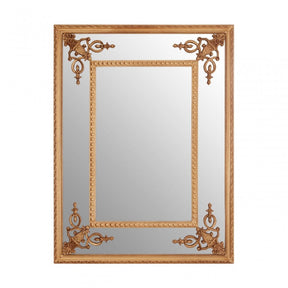 LaMon LaMon Marseille Gold Motifs Frame Wall Mirror, Fibreglass, Mirrored Glass, Gold