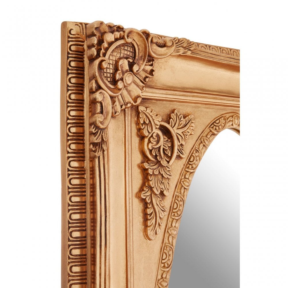 LaMon LaMon Marseille Gold Finish Oval Border Wall Mirror, Fibreglass, Mirrored Glass, Gold