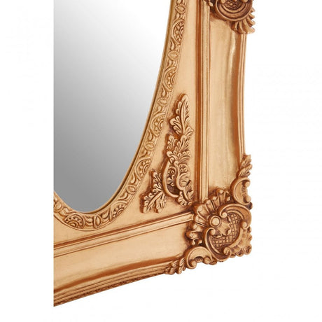 LaMon LaMon Marseille Gold Finish Oval Border Wall Mirror, Fibreglass, Mirrored Glass, Gold
