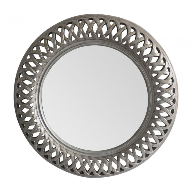 Tessere Antique Silver Wall Mirror, Mirrored Glass, Silver