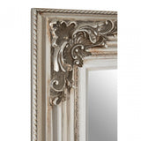 Bourbin Rectangle Silver Wall Mirror, Mirrored Glass, Resin, Silver