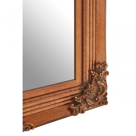 Bourbin Rectangle Gold Wall Mirror, Mirrored Glass, Resin, Gold