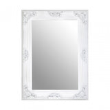 Bourbin Antique White Wall Mirror, Mirrored Glass, Resin, Brown