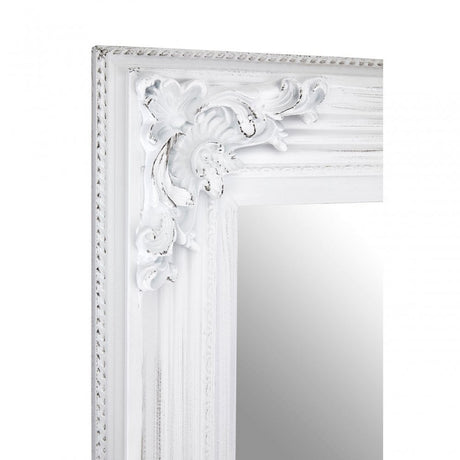 Bourbin Antique White Wall Mirror, Mirrored Glass, Resin, Brown