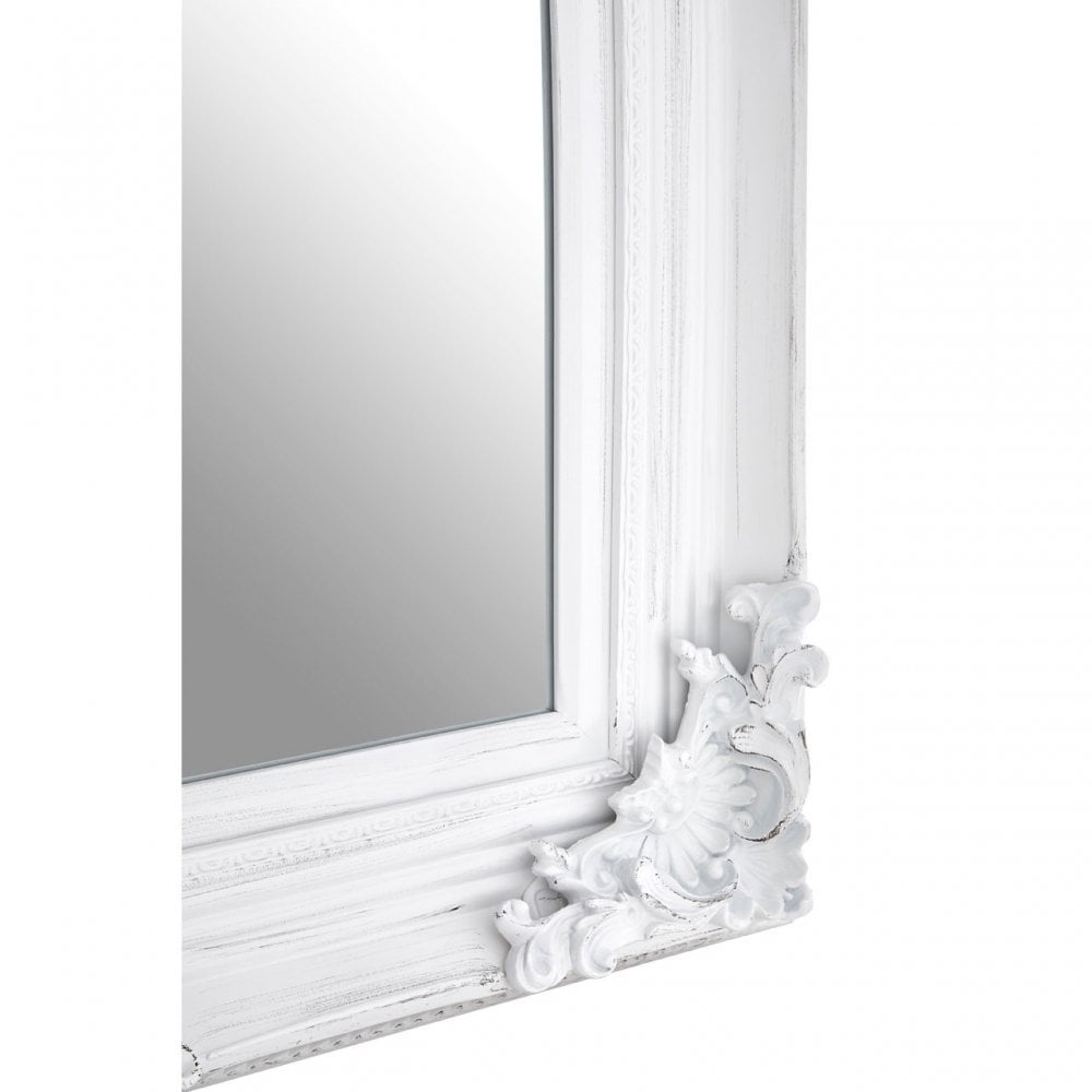 Bourbin Antique White Wall Mirror, Mirrored Glass, Resin, Brown