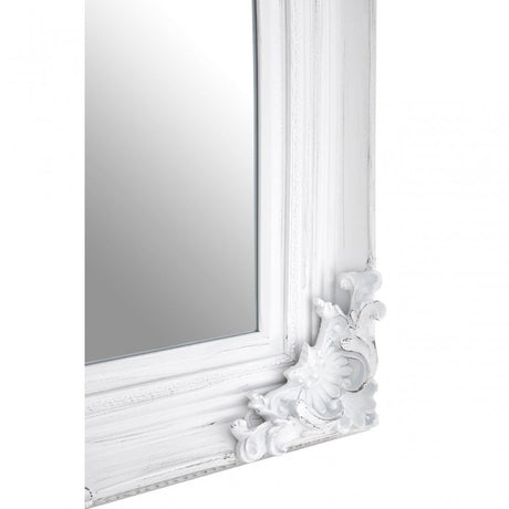 Bourbin Antique White Wall Mirror, Mirrored Glass, Resin, Brown