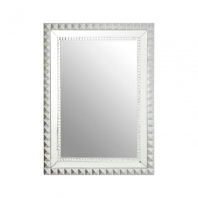 Taraka Wall Mirror, Wood, Mirrored Glass, Silver