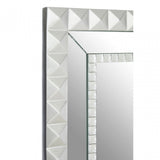 Taraka Wall Mirror, Wood, Mirrored Glass, Silver