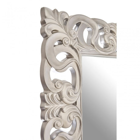 Rectangular Wall Mirror with Silver Finish, Mirrored Glass, Silver