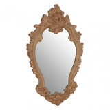 Antique Brown Rococo Design Wall Mirror, Mirrored Glass, Brown