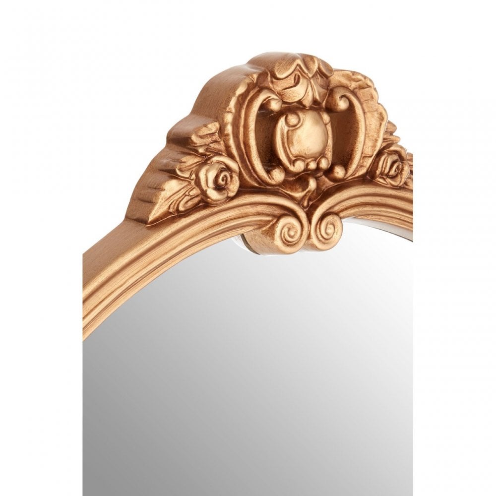 Gold Finish Round Acanthus Leaf Wall Mirror, Mirrored Glass, Gold