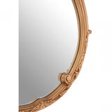 Gold Finish Round Acanthus Leaf Wall Mirror, Mirrored Glass, Gold