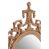 Gold Finish Oval Acanthus Leaf Wall Mirror, Mirrored Glass, Gold