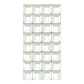 Multi Glass Bevelled Wall Mirror, Wood, Mirrored Glass, Clear