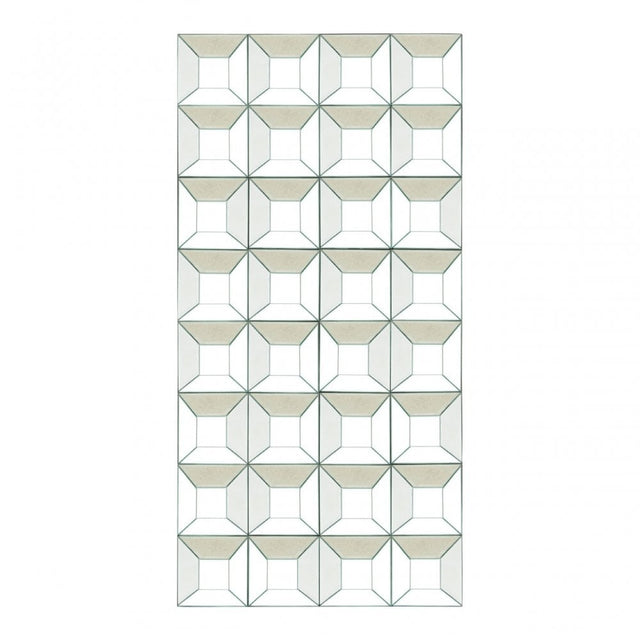 Multi Glass Bevelled Wall Mirror, Wood, Mirrored Glass, Clear