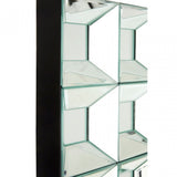 Multi Glass Bevelled Wall Mirror, Wood, Mirrored Glass, Clear
