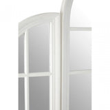Flat Wood White Finish Mirror, Mirrored Glass, Wood, White