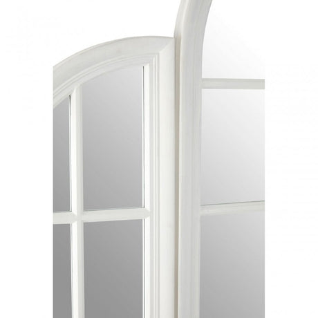 Flat Wood White Finish Mirror, Mirrored Glass, Wood, White