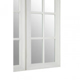 Flat Wood White Finish Mirror, Mirrored Glass, Wood, White