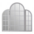 Flat Wood Grey Finish Mirror, Mirrored Glass, Wood, Grey