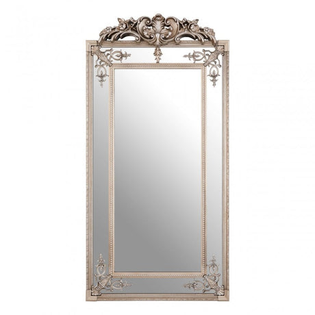 Bevelled Mirror with Champagne Finish, Wood, Mirrored Glass, Silver