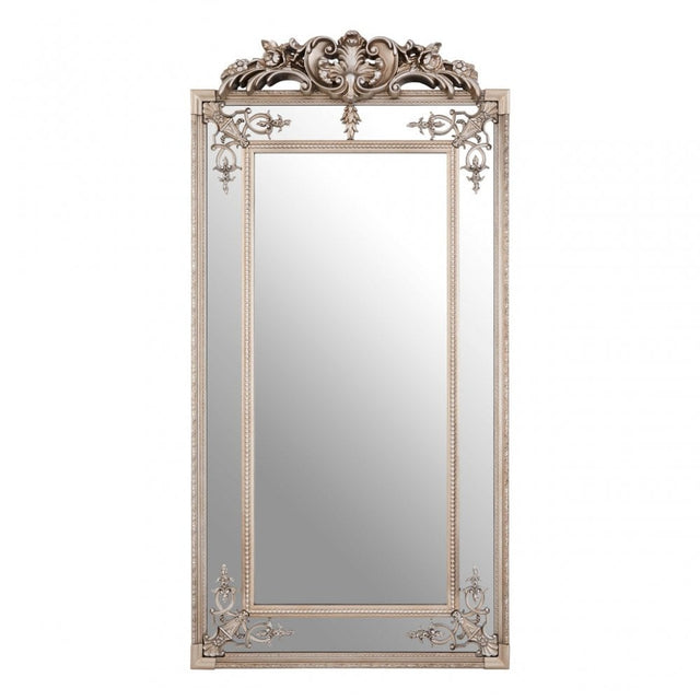 Bevelled Mirror with Champagne Finish, Wood, Mirrored Glass, Silver