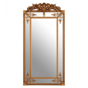 Bevelled Mirror with Gold Finish, Wood, Mirrored Glass, Gold