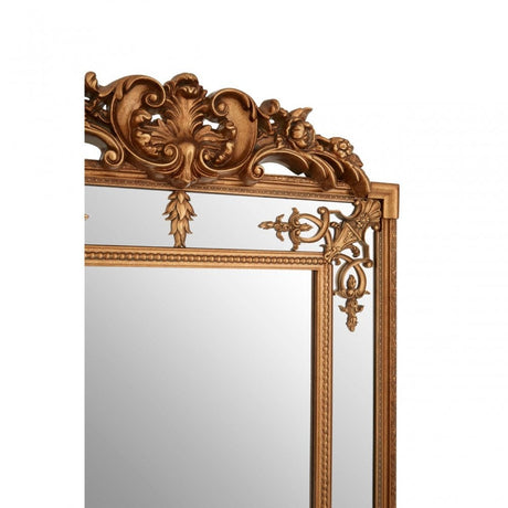 Bevelled Mirror with Gold Finish, Wood, Mirrored Glass, Gold