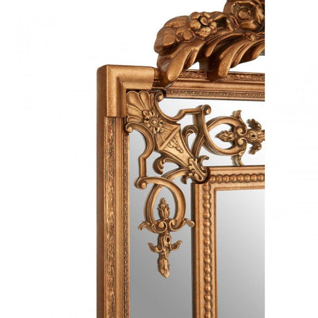 Bevelled Mirror with Gold Finish, Wood, Mirrored Glass, Gold