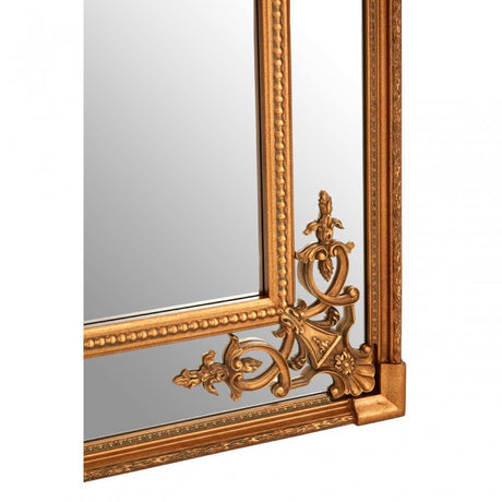 Bevelled Mirror with Gold Finish, Wood, Mirrored Glass, Gold