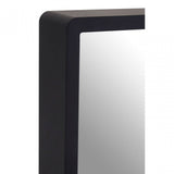 Large Black Wall Mirror with Gold Edge, Wood, Mirrored Glass, Black