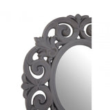 Antique Grey Scroll Design Wall Mirror, Mirrored Glass, Grey