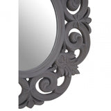 Antique Grey Scroll Design Wall Mirror, Mirrored Glass, Grey