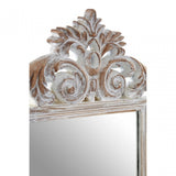 Antique Grey Fleur-De-Lis Wall Mirror, Mirrored Glass, Grey