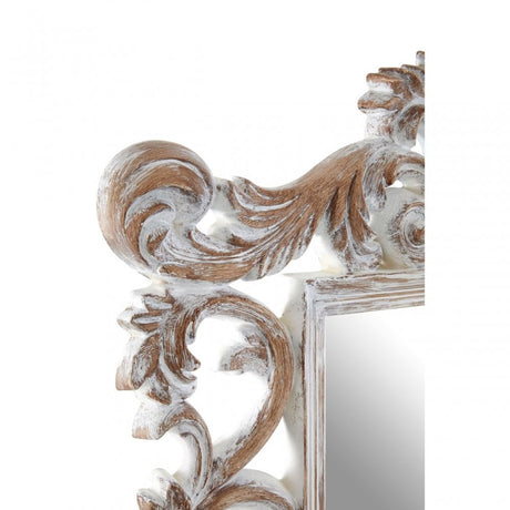 Antique Grey Fleur-De-Lis Wall Mirror, Mirrored Glass, Grey