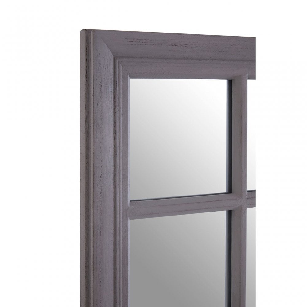 Hawthorne Rectangular Grey Wall Mirror, Mirrored Glass, Wood, Grey