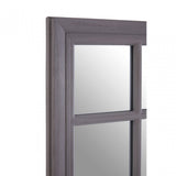 Hawthorne Rectangular Grey Wall Mirror, Mirrored Glass, Wood, Grey