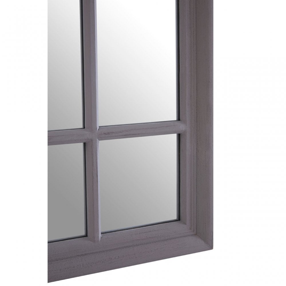 Hawthorne Rectangular Grey Wall Mirror, Mirrored Glass, Wood, Grey
