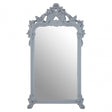 Grey Wall Mirror with Decorative Crest, Mirrored Glass, Grey