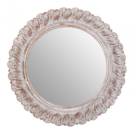 Antique Grey Acanthus Leaf Wall Mirror, Mirrored Glass, Grey