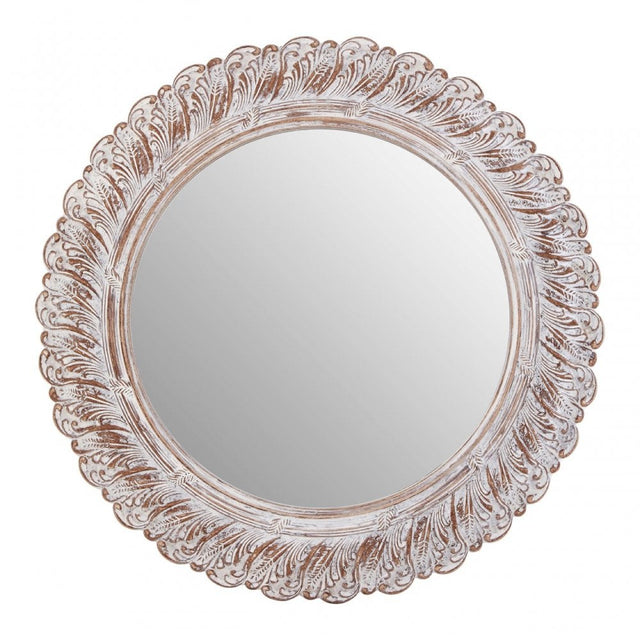 Antique Grey Acanthus Leaf Wall Mirror, Mirrored Glass, Grey