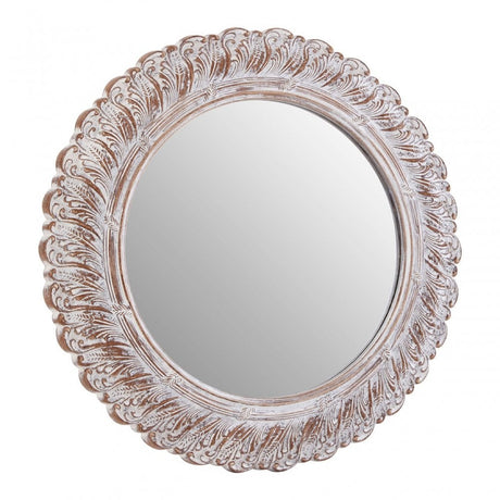 Antique Grey Acanthus Leaf Wall Mirror, Mirrored Glass, Grey